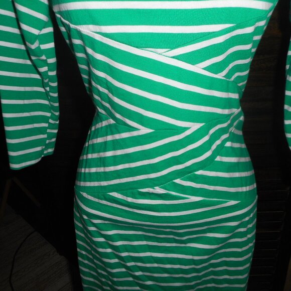 BOGO Free, Kelly Green and white stripe knit dress, Medium - Picture 11 of 14
